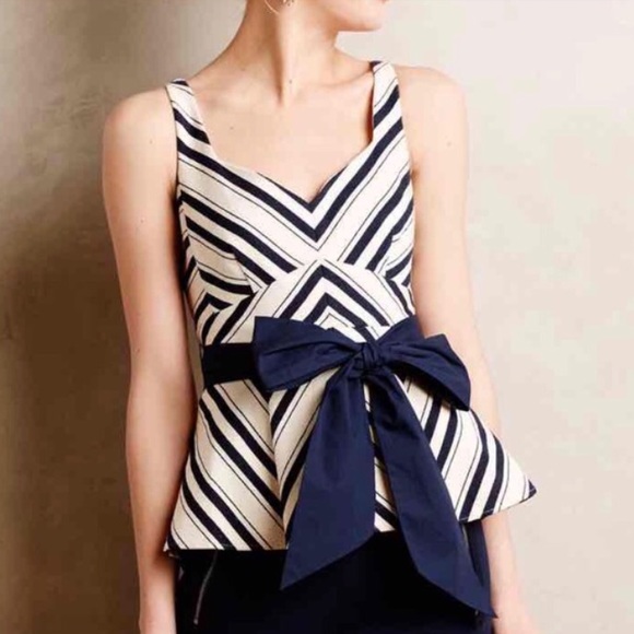 Anthropologie Tops - Anthropologie Maeve Peplum Size 8 with Sash